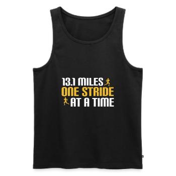 Half Marathon 13, 1 Mile Marathon Runner - Men's Premium Organic Tank Top - black - Front - Michal (187cm)