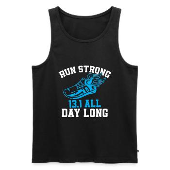 Half Marathon 13, 1 Mile Marathon Runner - Men's Premium Organic Tank Top - black - Front - Michal (187cm)