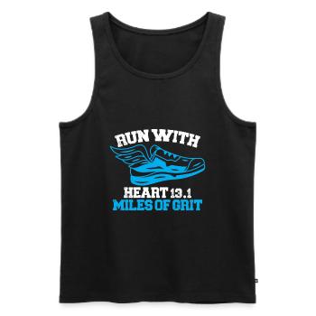 Half Marathon 13, 1 Mile Marathon Runner - Men's Premium Organic Tank Top - black - Front - Michal (187cm)