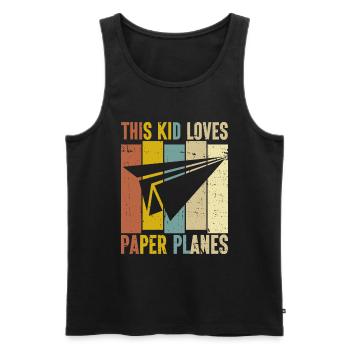 Papierflugzeug Origami Papierflugzeug Master - Männer Premium Bio Tank Top - Schwarz - Vorne - AI Model Male 178 light (178cm)