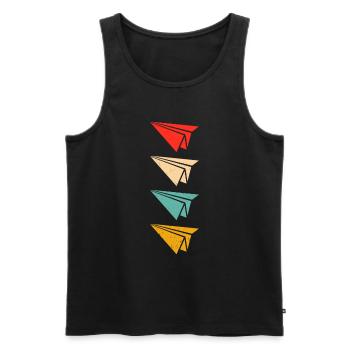 Papierflugzeug Origami Papierflugzeug Master - Männer Premium Bio Tank Top - Schwarz - Vorne - AI Model Male 178 light (178cm)
