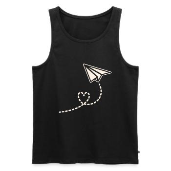Papierflugzeug Origami Papierflugzeug Master - Männer Premium Bio Tank Top - Schwarz - Vorne - AI Model Male 178 light (178cm)