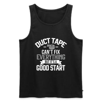 Duct Tape Engineer Humorous Men's Duct Tape - Men's Premium Organic Tank Top - black - Front - AI Model Male 178 light (178cm)
