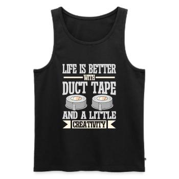 Duct Tape Engineer Humorous Men's Duct Tape - Men's Premium Organic Tank Top - black - Front - AI Model Male 178 light (178cm)