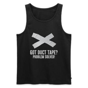 Duct Tape Engineer Humorous Men's Duct Tape - Men's Premium Organic Tank Top - black - Front - AI Model Male 178 light (178cm)