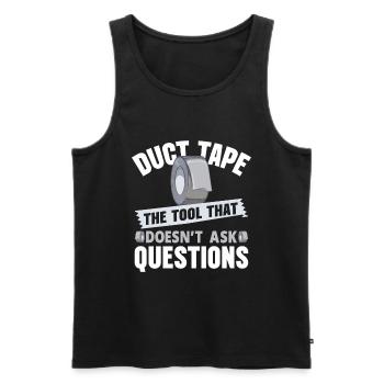 Duct Tape Engineer Humorous Men's Duct Tape - Men's Premium Organic Tank Top - black - Front - AI Model Male 178 light (178cm)
