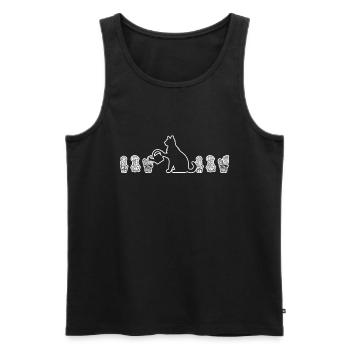 Plantes et chats Jardin Amoureux des plantes - Débardeur bio Premium Homme - noir - Devant - AI Model Male 178 light (178cm)