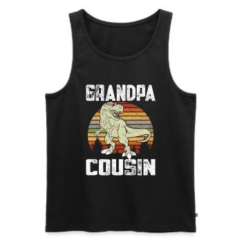 Opasaurus T Rex Dinosaurier Opa Saurus - Männer Premium Bio Tank Top - Schwarz - Vorne - Michal (187cm)