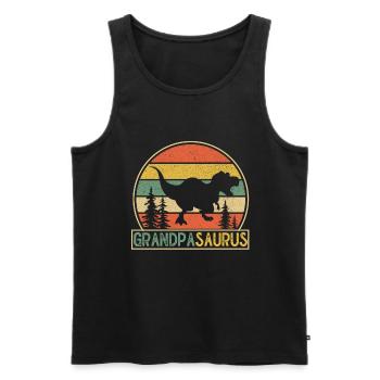 Opasaurus T Rex Dinosaurier Opa Saurus - Männer Premium Bio Tank Top - Schwarz - Vorne - Michal (187cm)