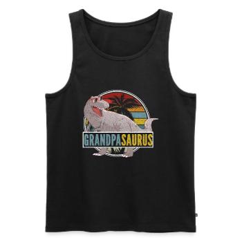 Opasaurus T Rex Dinosaurier Opa Saurus - Männer Premium Bio Tank Top - Schwarz - Vorne - Michal (187cm)