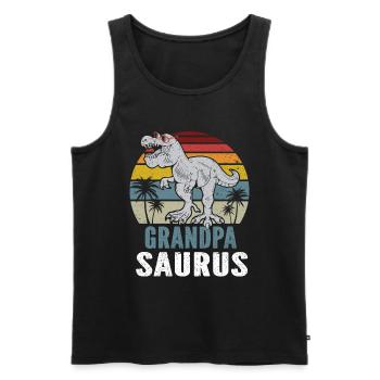 Opasaurus T Rex Dinosaurier Opa Saurus - Männer Premium Bio Tank Top - Schwarz - Vorne - Michal (187cm)