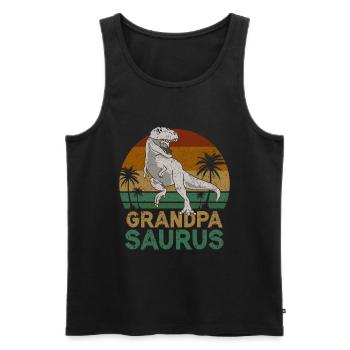 Opasaurus T Rex Dinosaure Grand-père Saurus - Débardeur bio Premium Homme - noir - Devant - Michal (187cm)