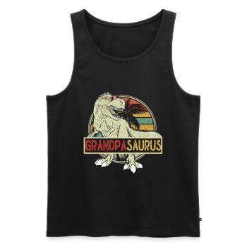 Opasaurus T Rex Dinosaurier Opa Saurus - Männer Premium Bio Tank Top - Schwarz - Vorne - Michal (187cm)