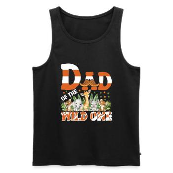 Papa Of The Wild One Birthday Zoo Theme Safari - Men's Premium Organic Tank Top - black - Front - Michal (187cm)