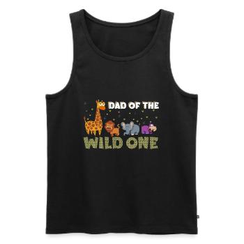 Papa Of The Wild One Birthday Zoo Theme Safari - Men's Premium Organic Tank Top - black - Front - Michal (187cm)