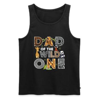 Papa Of The Wild One Birthday Zoo Theme Safari - Men's Premium Organic Tank Top - black - Front - Michal (187cm)