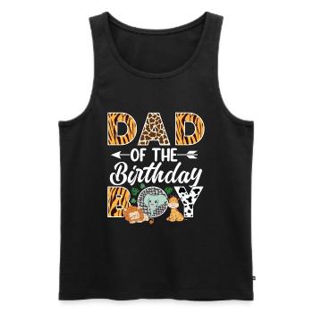 Papa Of The Wild One Birthday Zoo Theme Safari - Men's Premium Organic Tank Top - black - Front - Michal (187cm)