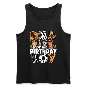 Papa Of The Wild One Birthday Zoo Theme Safari - Men's Premium Organic Tank Top - black - Front - Michal (187cm)