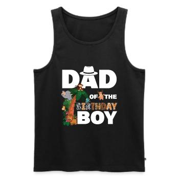 Papa Of The Wild One Birthday Zoo Theme Safari - Men's Premium Organic Tank Top - black - Front - Michal (187cm)