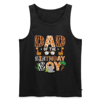 Papa Of The Wild One Birthday Zoo Theme Safari - Men's Premium Organic Tank Top - black - Front - Michal (187cm)