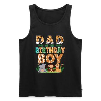 Papa Of The Wild One Birthday Zoo Theme Safari - Men's Premium Organic Tank Top - black - Front - Michal (187cm)