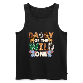 Papa Of The Wild One Birthday Zoo Theme Safari - Men's Premium Organic Tank Top - black - Front - Michal (187cm)