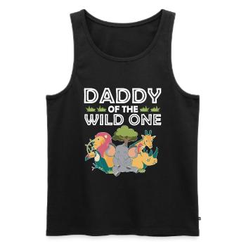 Papa Of The Wild One Birthday Zoo Theme Safari - Men's Premium Organic Tank Top - black - Front - Michal (187cm)