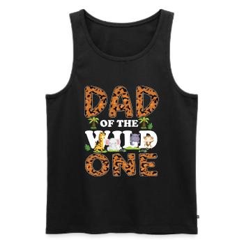 Papa Of The Wild One Birthday Zoo Theme Safari - Men's Premium Organic Tank Top - black - Front - Michal (187cm)