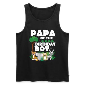 Papa Of The Wild One Birthday Zoo Theme Safari - Men's Premium Organic Tank Top - black - Front - Michal (187cm)
