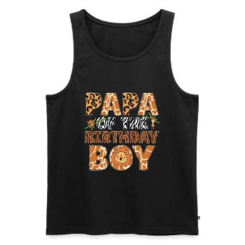 Papa Of The Wild One Birthday Zoo Theme Safari - Men's Premium Organic Tank Top - black - Front - Michal (187cm)
