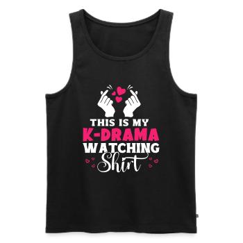 Korean Drama Merch K-Drama Lover Fan - Men's Premium Organic Tank Top - black - Front - AI Model Male 178 light (178cm)