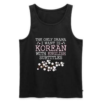 Korean Drama Merch K-Drama Lover Fan - Men's Premium Organic Tank Top - black - Front - AI Model Male 178 light (178cm)