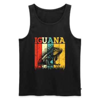 Herpétologiste amateur de reptiles iguanien - Débardeur bio Premium Homme - noir - Devant - Michal (187cm)