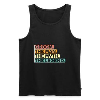 Enterrement de vie de garçon marié - Débardeur bio Premium Homme - noir - Devant - Michal (187cm)