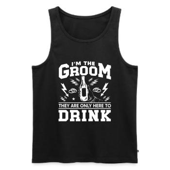 Groom Bachelor Party Weed - Men's Premium Organic Tank Top - black - Front - Michal (187cm)