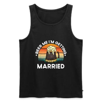 Bräutigam Bachelor Party Unkraut - Männer Premium Bio Tank Top - Schwarz - Vorne - Michal (187cm)