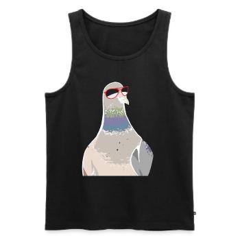 pigeon colombophile pigeon amateur d’oiseaux pigeon - Débardeur bio Premium Homme - noir - Devant - Michal (187cm)