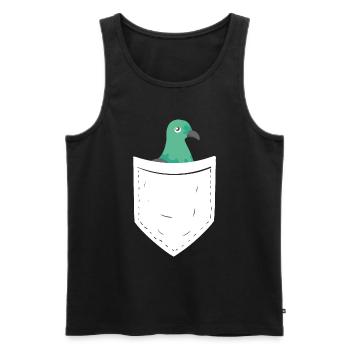 pigeon colombophile pigeon amateur d’oiseaux pigeon - Débardeur bio Premium Homme - noir - Devant - Michal (187cm)