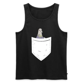 pigeon colombophile pigeon amateur d’oiseaux pigeon - Débardeur bio Premium Homme - noir - Devant - Michal (187cm)
