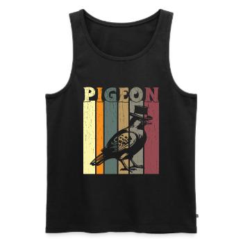 pigeon colombophile pigeon amateur d’oiseaux pigeon - Débardeur bio Premium Homme - noir - Devant - Michal (187cm)