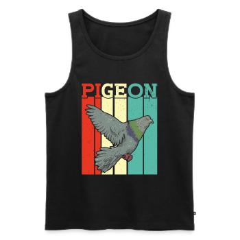 pigeon colombophile pigeon amateur d’oiseaux pigeon - Débardeur bio Premium Homme - noir - Devant - Michal (187cm)