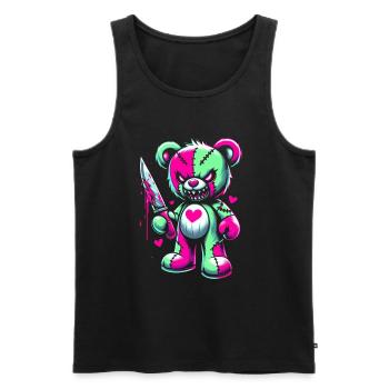 Pastell Goth Teddybär Horror Gruselig Beängstigend - Männer Premium Bio Tank Top - Schwarz - Vorne - Michal (187cm)