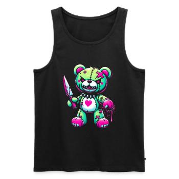Pastell Goth Teddybär Horror Gruselig Beängstigend - Männer Premium Bio Tank Top - Schwarz - Vorne - Michal (187cm)