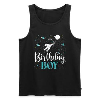 Birthday Boy Astronaut Space Theme Birthday - Men's Premium Organic Tank Top - black - Front - Michal (187cm)