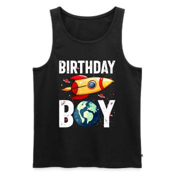 Birthday Boy Astronaut Space Theme Birthday - Men's Premium Organic Tank Top - black - Front - Michal (187cm)