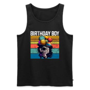 Birthday Boy Astronaut Space Theme Birthday - Men's Premium Organic Tank Top - black - Front - Michal (187cm)