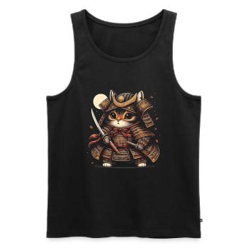 Japanische Samurai -Katzenkrieger Retro Ninja - Männer Premium Bio Tank Top - Schwarz - Vorne - AI Model Male 178 light (178cm)