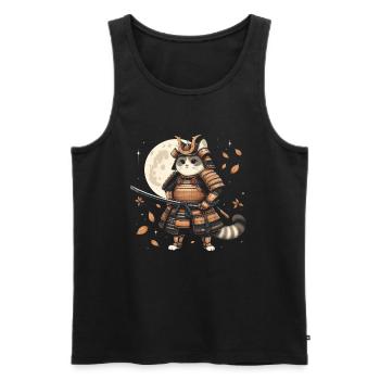 Japanische Samurai -Katzenkrieger Retro Ninja - Männer Premium Bio Tank Top - Schwarz - Vorne - AI Model Male 178 light (178cm)