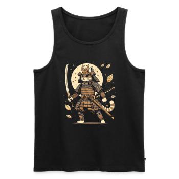 Japanische Samurai -Katzenkrieger Retro Ninja - Männer Premium Bio Tank Top - Schwarz - Vorne - AI Model Male 178 light (178cm)