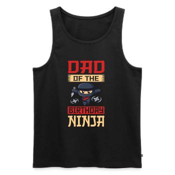 Ninja papa anniversaire assorti famille ninja guerrier - Débardeur bio Premium Homme - noir - Devant - Michal (187cm)